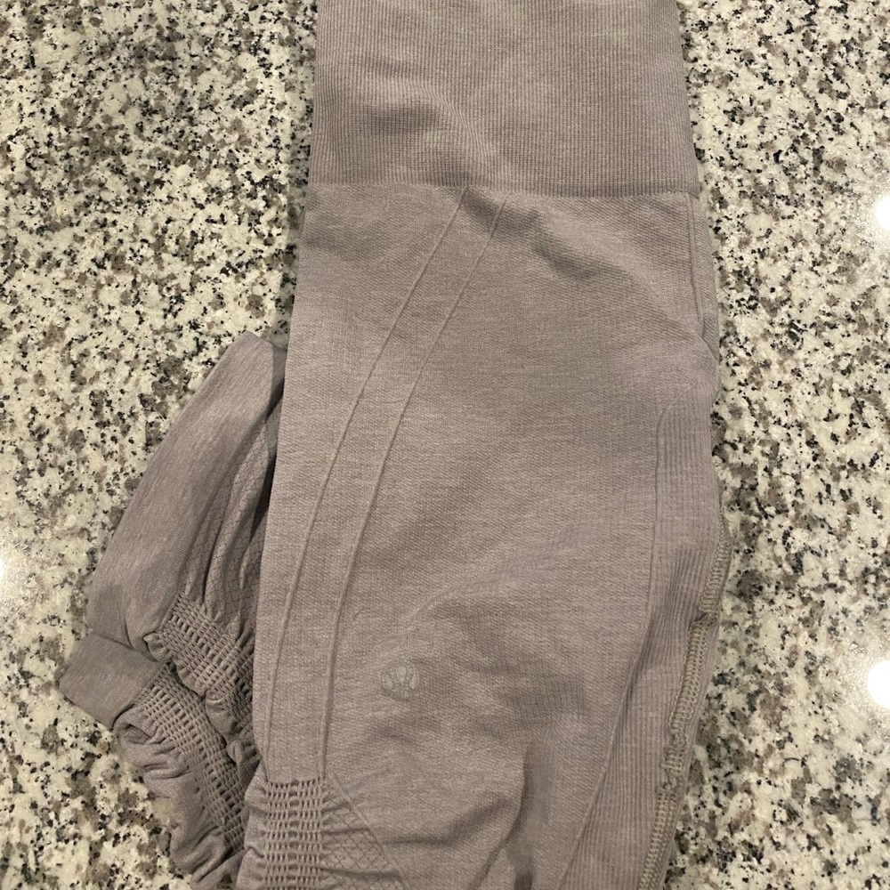 Grey Lululemon super crop leggings, minor damages